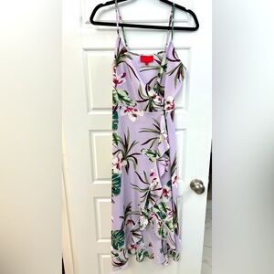 Jennifer Lopez lilac floral Midi Wrap Dress Sz S